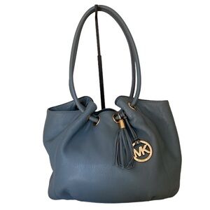 MICHAEL Michael Kors Blue Leather Ring Tassel Tote